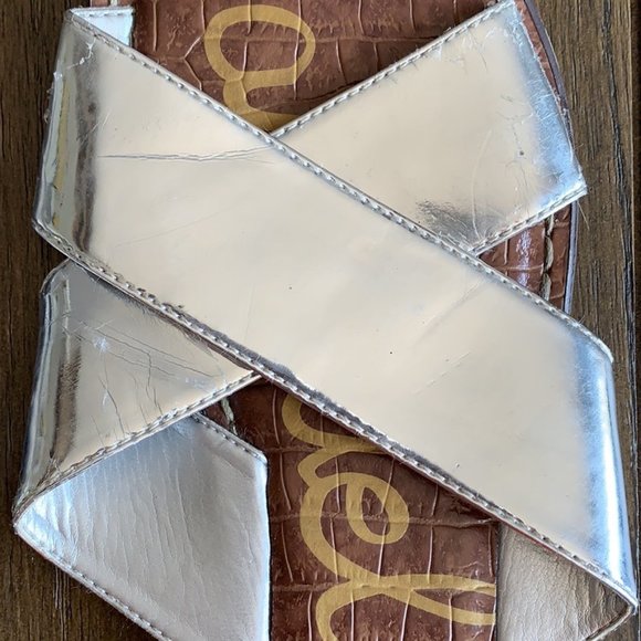 Sam Edelman Kora Silver Slip On Sandals - 7.5 - Picture 4 of 5